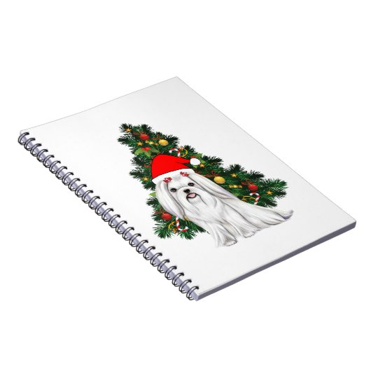 Malteser Weihnachten, maltesischer Hund mit Weihna Notizblock (Rechte Seite)
