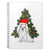 Malteser Weihnachten, maltesischer Hund mit Weihna Notizblock (Vorderseite)