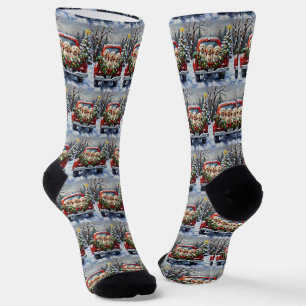 Malteser-Weihnachten-Roter-LKW-Urlaub Socken