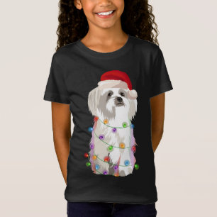 Malteser Weihnachtsbeleuchtung Xmas Hund Lover T-Shirt