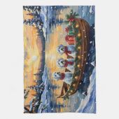 Malteser-Weihnachtsboot-Feiertag Geschirrtuch (Vertikal)