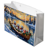 Malteser-Weihnachtsboot-Feiertag Große Geschenktüte (Rückseite Schrägansicht)
