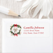 Malteser Weihnachtshund-Rücksendeadressen-Aufklebe (Insitu)