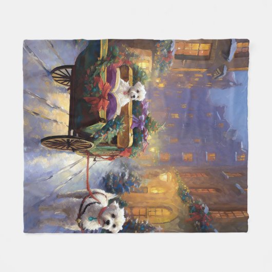 Malteser Weihnachtssaison Fleecedecke (Vorderseite (Horizontal))