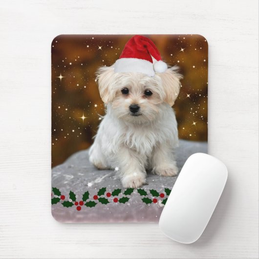Malteser Weihnachtswelpe Mousepad (Mit Mouse)