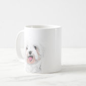 Malteser Weißhund niedliche Tasse (Vorderseite Links)