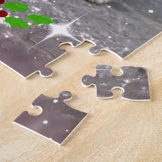 Malteser Welpe mit Weihnachtsholz Puzzle (Seite)