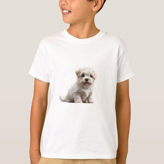 Malteser Welpe T-Shirt (Vorderseite)