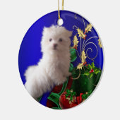 Malteser Welpenhund-Ornament Keramik Ornament (Links)