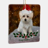 Malteser Welpenweihnachtsfest Keramikornament (Rechts)