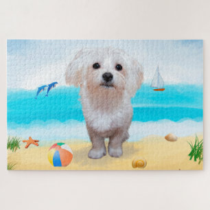 Malteserhund am Strand Puzzle