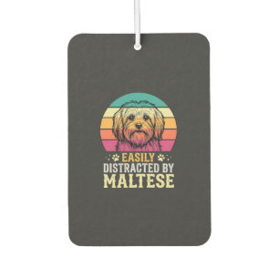 Malteserhund Retro-Sonnenuntergang abgelenkt Autolufterfrischer