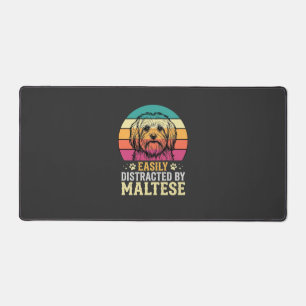 Malteserhund Retro-Sonnenuntergang abgelenkt Schreibtischunterlage