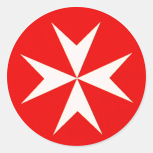 MALTESERKREUZ-AUFKLEBER RUNDER AUFKLEBER