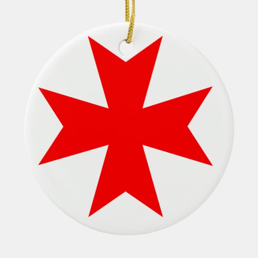 Malteserkreuz Keramikornament (Vorne)