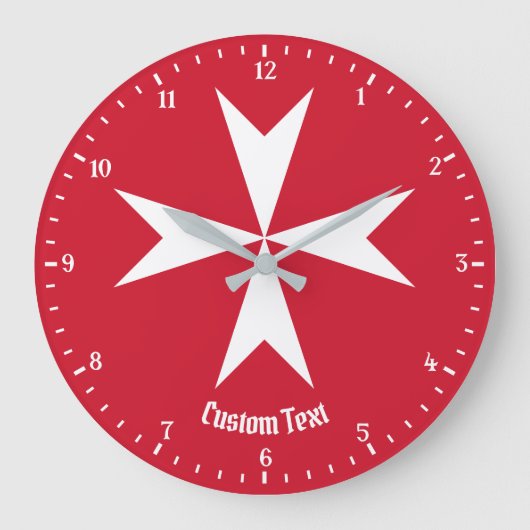 Malteserkreuz-Symbol Große Wanduhr (Vorderseite)