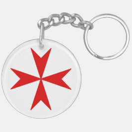 Malteserkreuz v2 (rot auf weiß) schlüsselanhänger