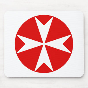 Malteserkreuz v2 (weiß auf rot) mousepad