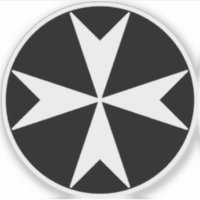 Malteserkreuz v2 (weiß auf schwarz)