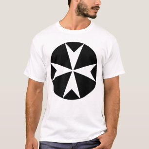 Malteserkreuz v2 (weiß auf schwarz) T-Shirt