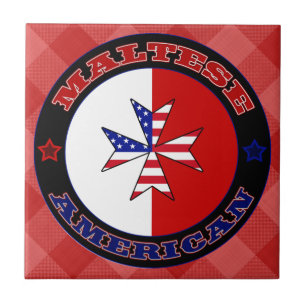 Maltesisch-amerikanische Cross-Ensign Keramik Tile Fliese
