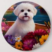 Maltesisch auf dem Paddle: Ein Landschaftliches Ab Button (Vorderseite)