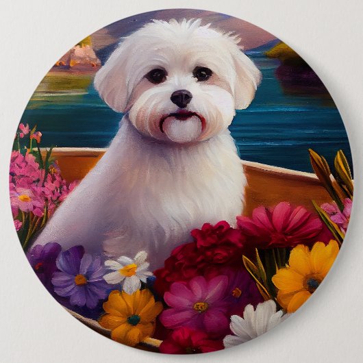 Maltesisch auf dem Paddle: Ein Landschaftliches Ab Button (Vorderseite)