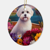 Maltesisch auf dem Paddle: Ein Landschaftliches Ab Keramik Ornament (Links)