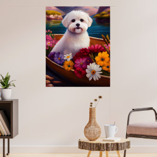 Maltesisch auf dem Paddle: Ein Landschaftliches Ab Poster