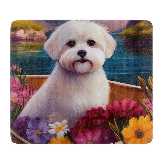 Maltesisch auf dem Paddle: Ein Landschaftliches Ab Schneidebrett (Vorderseite)