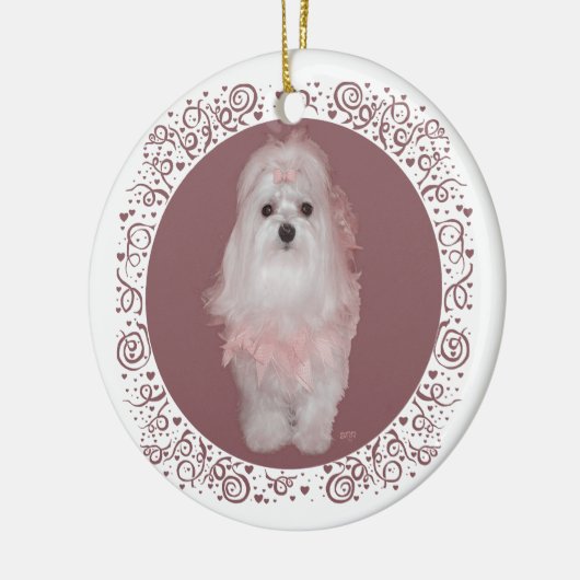 Maltesisch auf Mauve Keramik Ornament (Links)