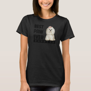 Maltesisch Best Paw je Maltipoo Vater Vathers Day T-Shirt