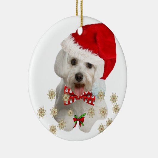 Maltesisch Frohe Weihnachtspenden Keramikornament (Rechts)