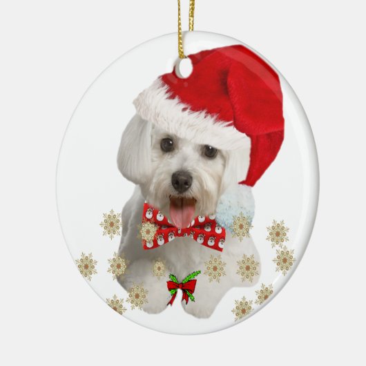 Maltesisch Frohe Weihnachtspenden Keramikornament (Links)