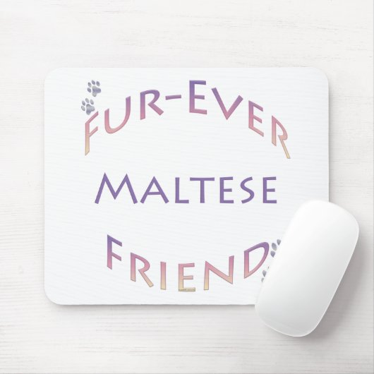 Maltesisch Furever Mousepad (Mit Mouse)