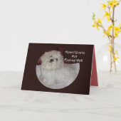 Maltesisch Get Well bald Card for Pet Lovers Karte (Gelbe Blume)