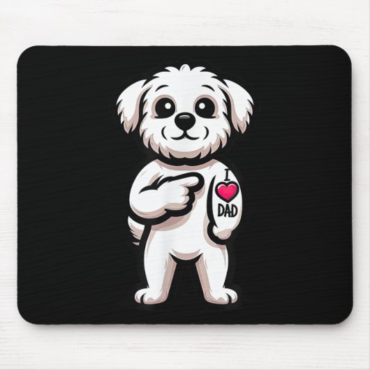 Maltesisch I Liebe Vater Funny Dog Tattoo _1 Mousepad (Vorne)