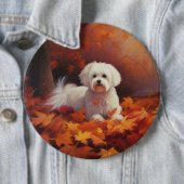 Maltesisch im Herbst Leaves Fall Inspiriert Button (Beispiel)