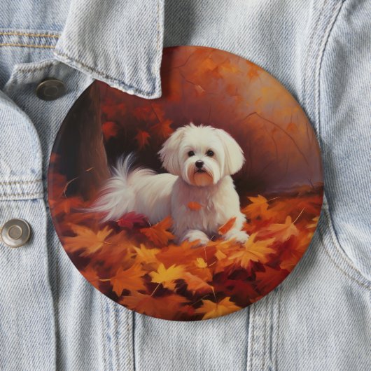 Maltesisch im Herbst Leaves Fall Inspiriert Button (Beispiel)