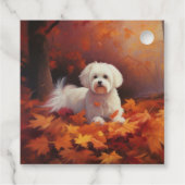 Maltesisch im Herbst Leaves Fall Inspiriert Geschenkanhänger (Rückseite)