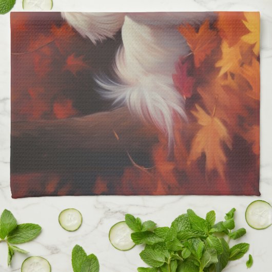 Maltesisch im Herbst Leaves Fall Inspiriert Geschirrtuch (Gefaltet)