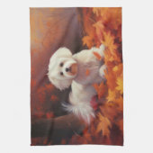 Maltesisch im Herbst Leaves Fall Inspiriert Geschirrtuch (Vertikal)