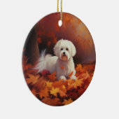 Maltesisch im Herbst Leaves Fall Inspiriert Keramik Ornament (Rechts)