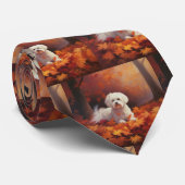 Maltesisch im Herbst Leaves Fall Inspiriert Krawatte (Gerollt)