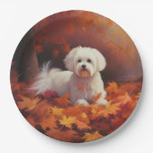 Maltesisch im Herbst Leaves Fall Inspiriert Pappteller (Vorderseite)