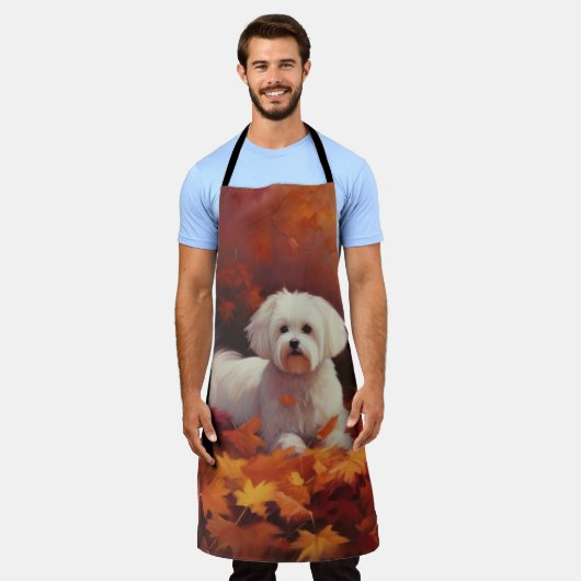 Maltesisch im Herbst Leaves Fall Inspiriert Schürze (Getragen)