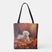 Maltesisch im Herbst Leaves Fall Inspiriert Tasche (Rückseite)