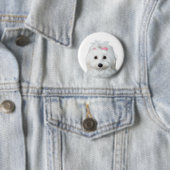 Maltesisch in White Adorable Puppy Wonder Button (Beispiel)