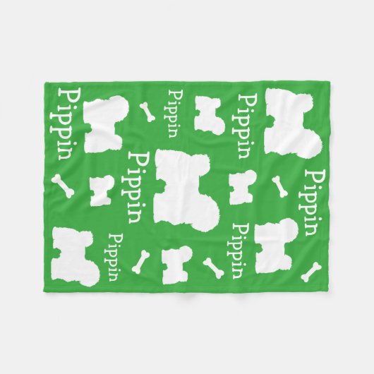 Maltesisch Lhasa Apso Bolognes Blanket Fleecedecke (Vorderseite (Horizontal))