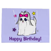 Maltesisch mit Bogen-und Stern-alles Gute zum Große Geschenktüte (Rückseite)